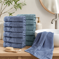 SEISSO Bamboo Hand Towels 2-Pack, Mixed Colors 13x29