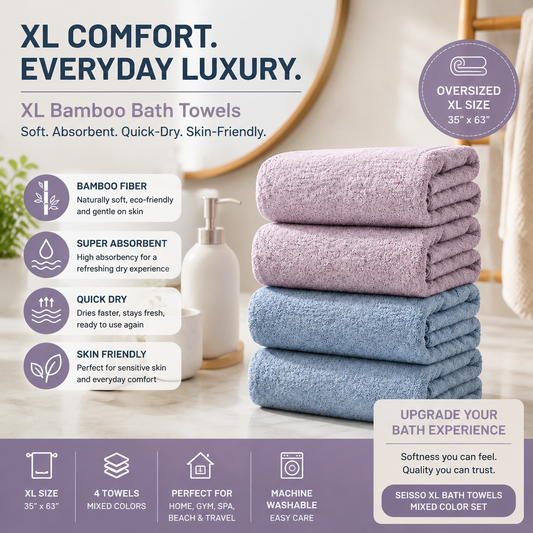 Best XL bamboo bath towels for bathroom comfort and quick drying