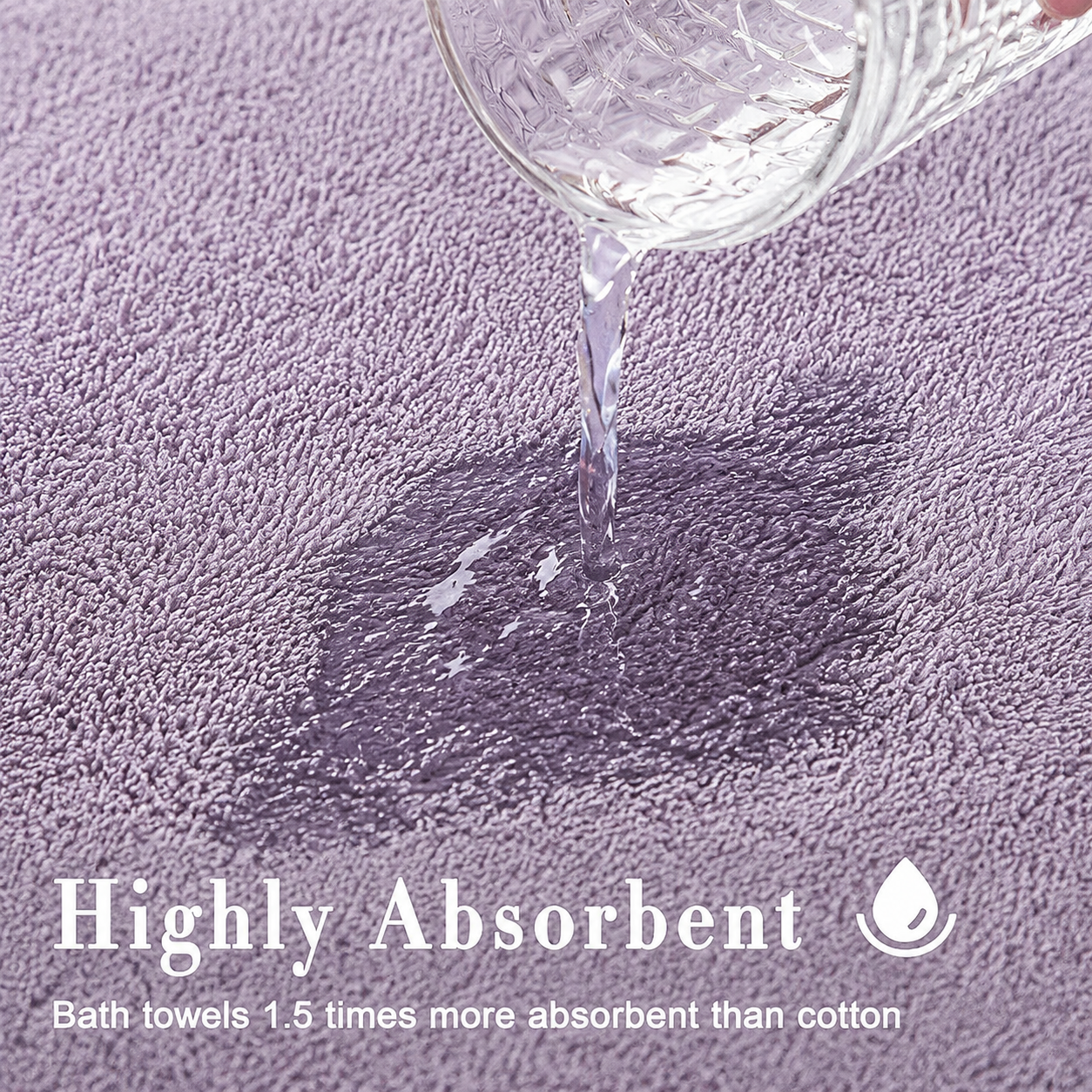 SEISSO 8-Piece XL Bath Towels – Dark Purple, Purple, Grey & Light Blue, Ultra-Soft, Durable, Fast-Absorbing, Quick-Dry, 35×63"