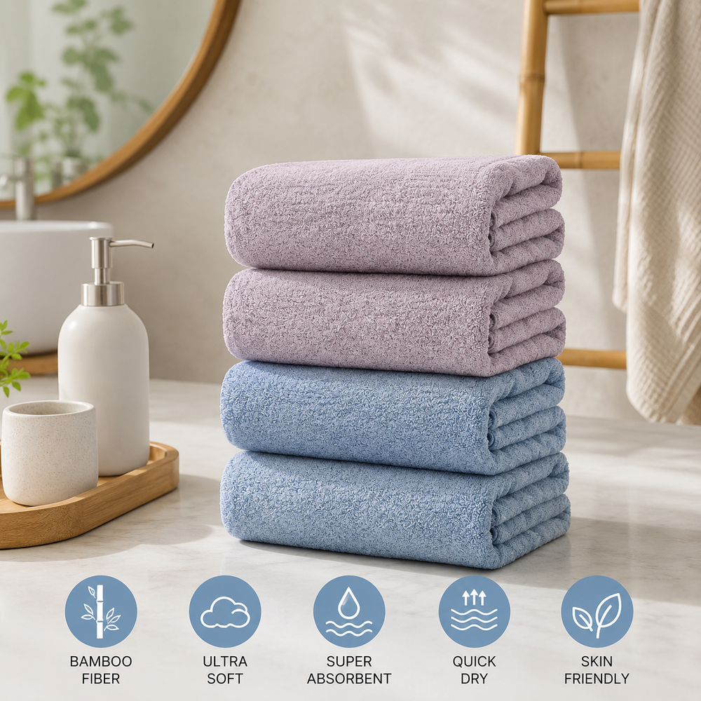 SEISSO Oversized XL Bath Towels Mixed Color Set, 35x63