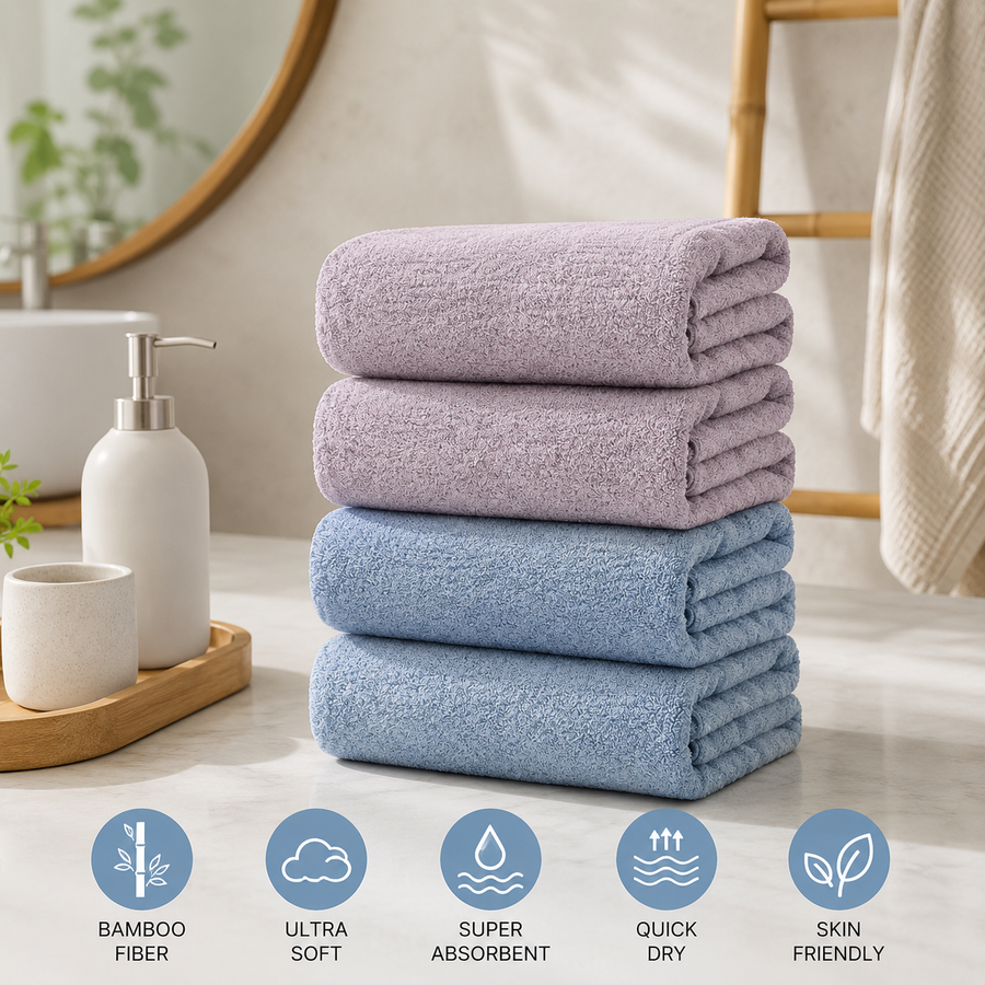 SEISSO Oversized XL Bath Towels Mixed Color Set, 35x63