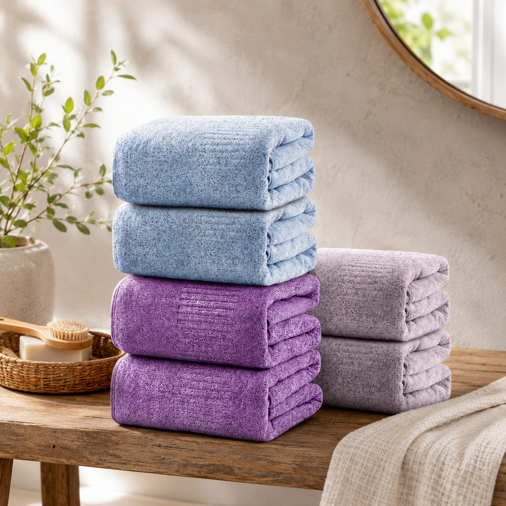 SEISSO Oversized XL Bath Towels 6-Piece Set, Quick-Dry 35x63