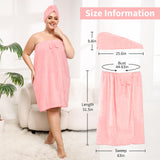 SEISSO Ultra-Soft, Quick-Drying Plus Size Bath Towel & Hair Towel Set – Adjustable Shower & Spa Wrap for Women