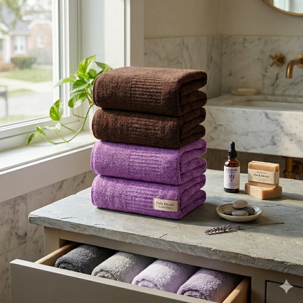 SEISSO Oversized XL Bath Towels 4-Piece Set, Quick-Dry 35x63