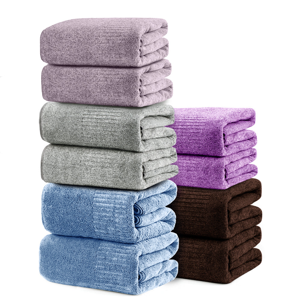 SEISSO XL Bath Towels 10-Piece Set, Quick-Dry 35x63