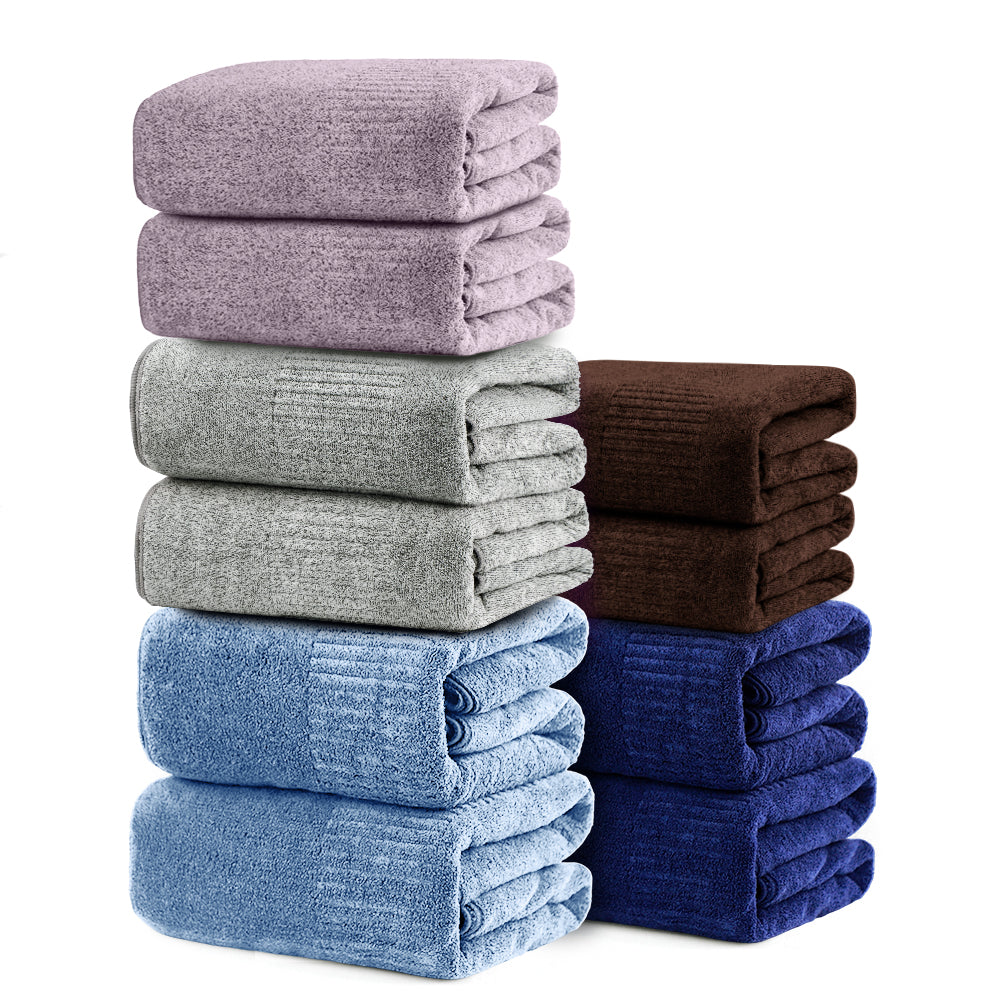 SEISSO XL Bath Towels 10-Piece Set, Quick-Dry 35x63