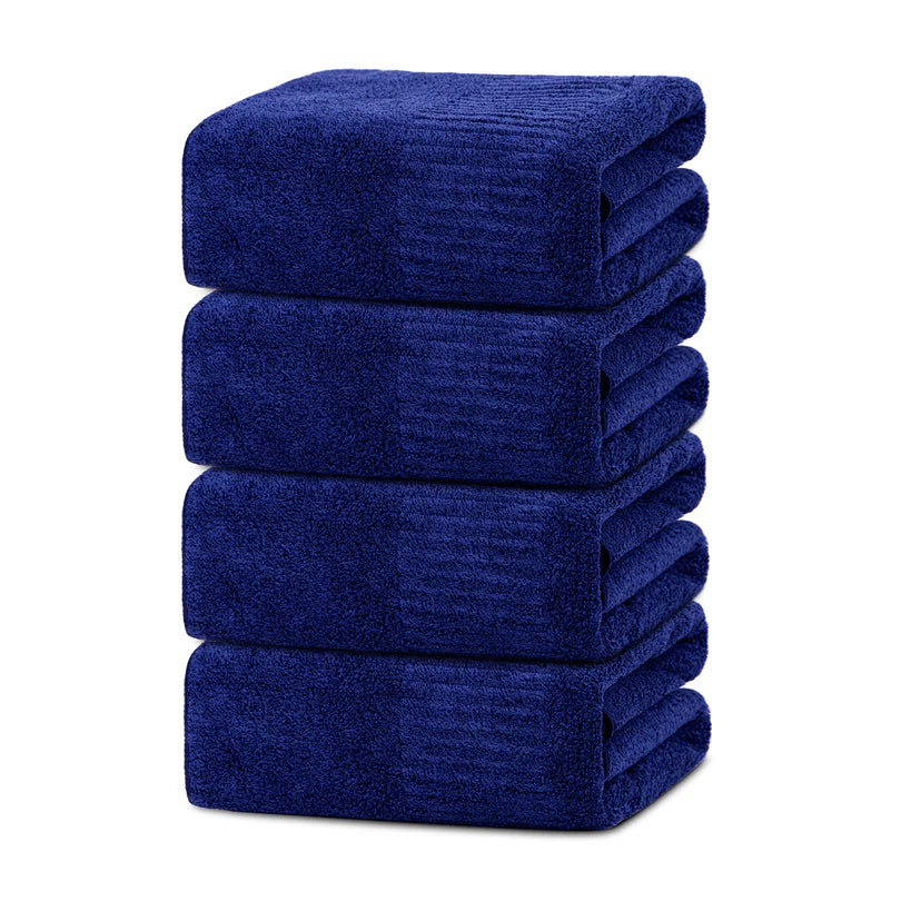 SEISSO 8-Piece XL Bath Towels – Dark Purple, Purple, Grey & Light Blue, Ultra-Soft, Durable, Fast-Absorbing, Quick-Dry, 35×63"