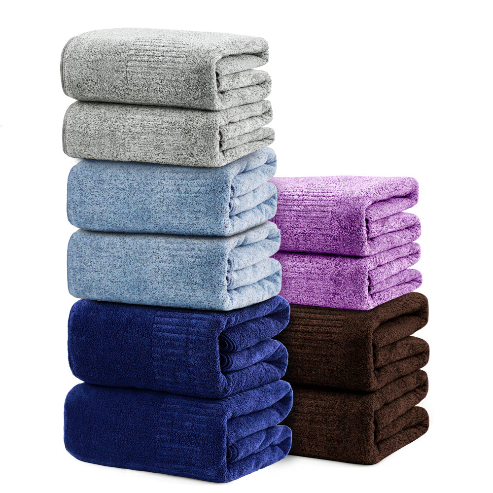 SEISSO XL Bath Towels 10-Piece Set, Quick-Dry 35x63
