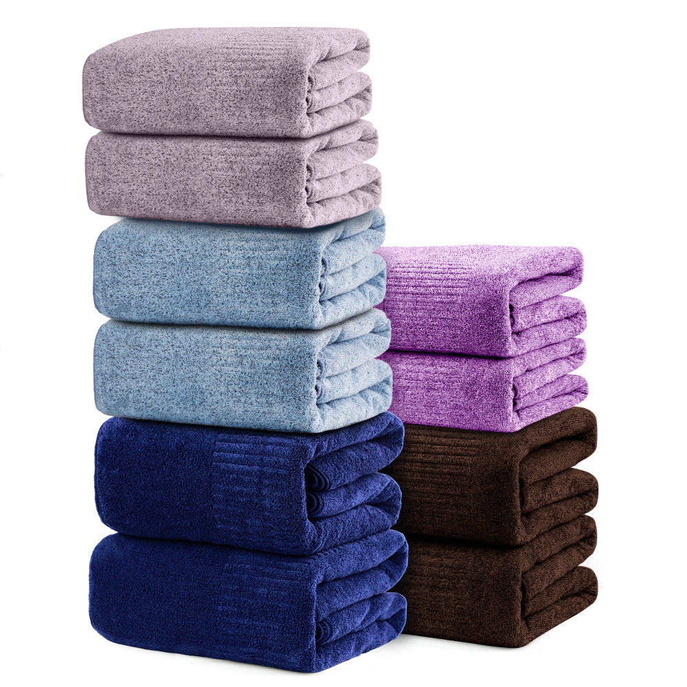 SEISSO XL Bath Towels 10-Piece Set, Quick-Dry 35x63