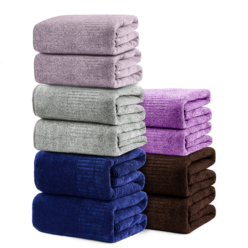 SEISSO XL Bath Towels 10-Piece Set, Quick-Dry 35x63
