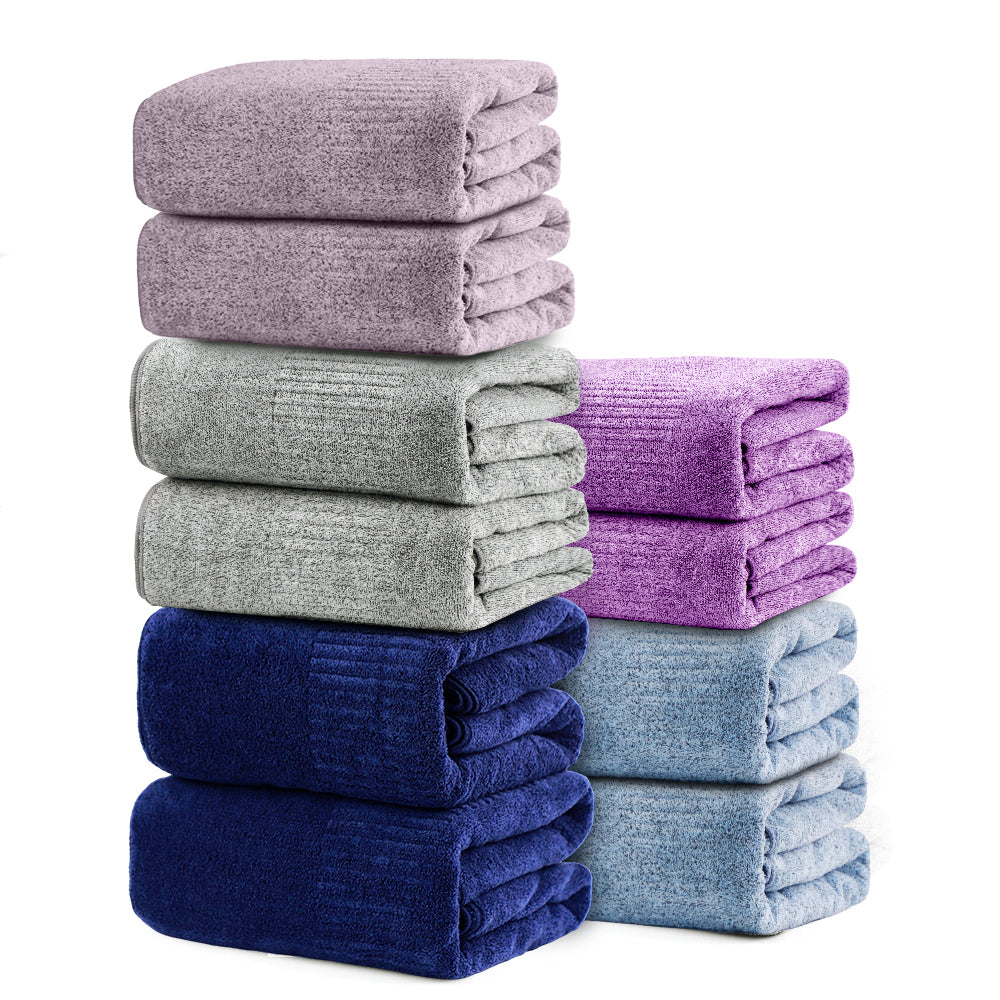 SEISSO XL Bath Towels 10-Piece Set, Quick-Dry 35x63