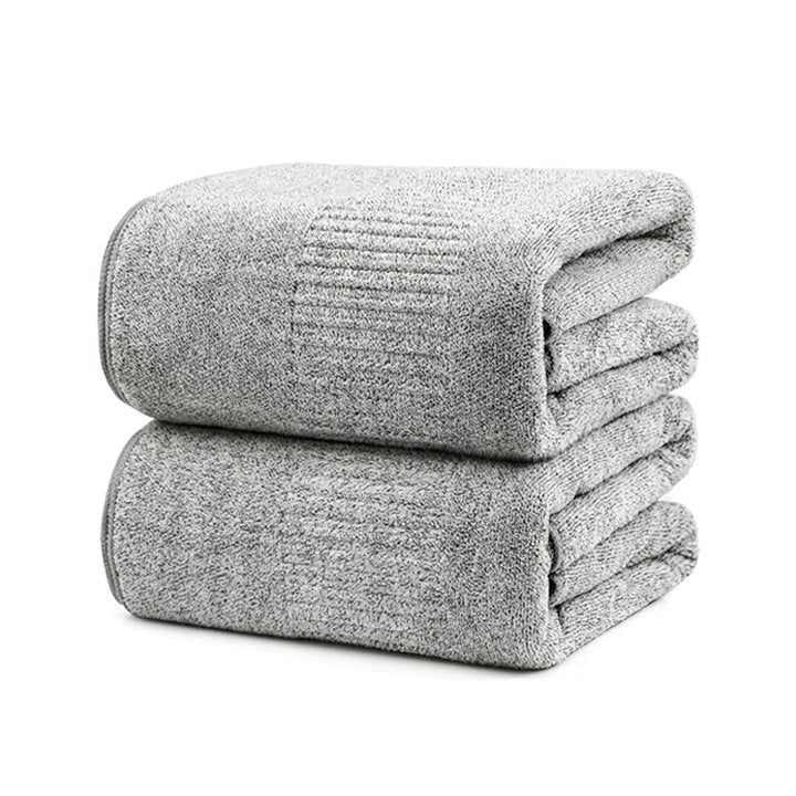 SEISSO 8-Piece XL Bath Towels – Dark Purple, Purple, Grey & Light Blue, Ultra-Soft, Durable, Fast-Absorbing, Quick-Dry, 35×63"